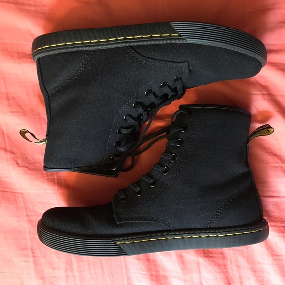 Dr Martens Black Canvas Sheridan Boots - Picture 11 of 11